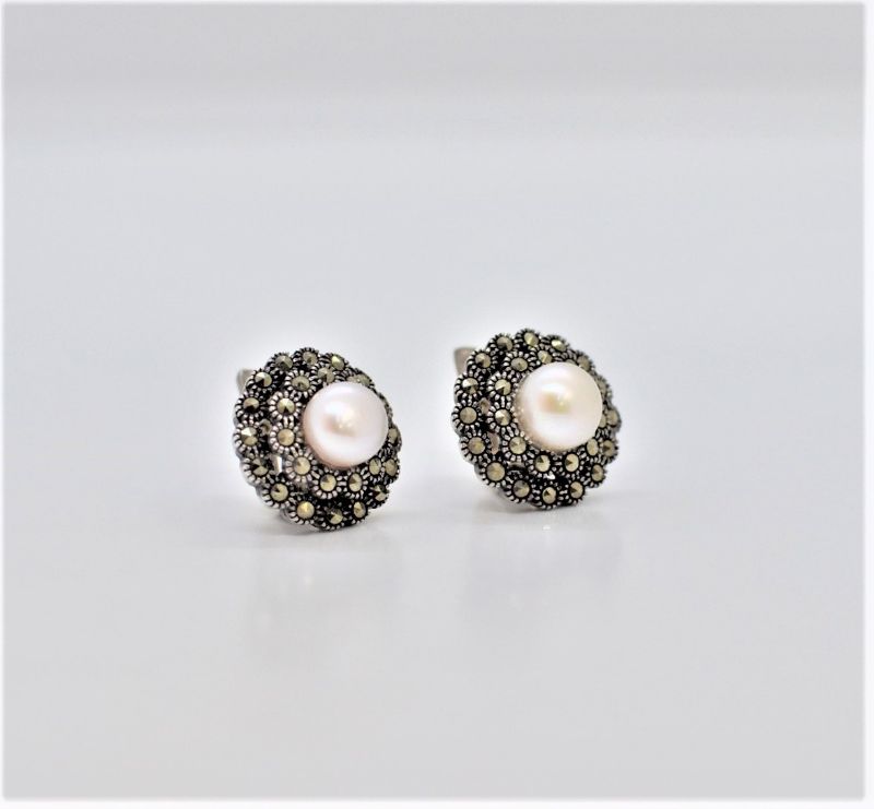 Срібні Сережки, Вага 8.30 г, Вставка Марказит : Артикул 200000086665