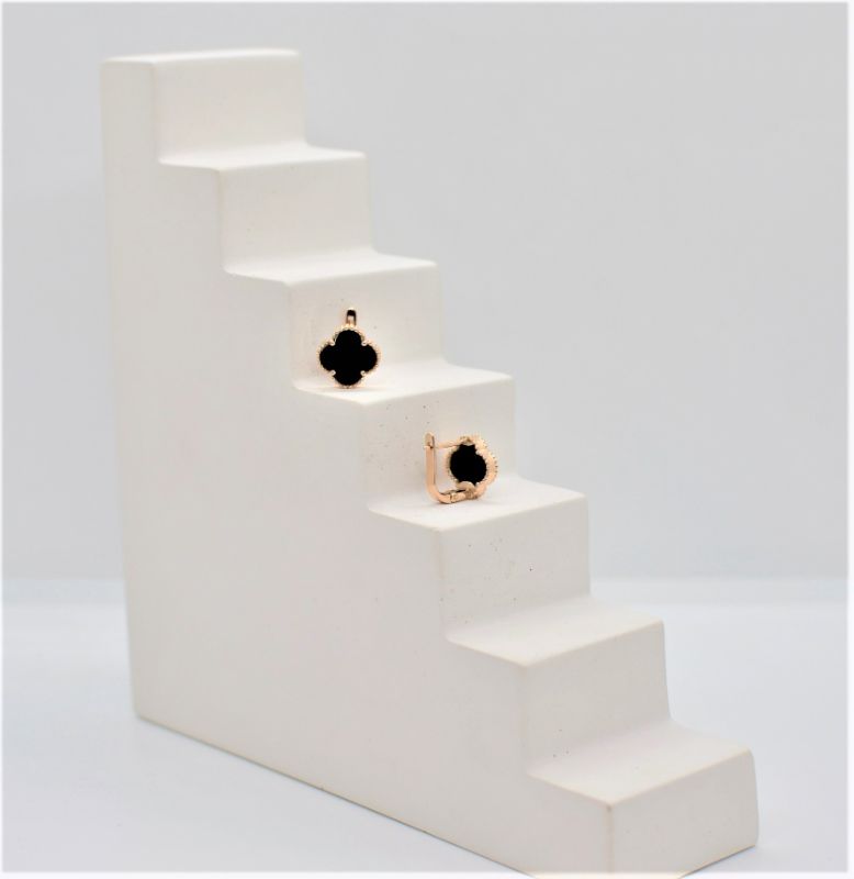 Золоті Сережки, Вага 3.29 г, Вставка Онікс : Артикул 200000178519