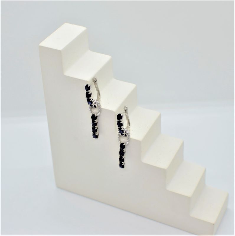 Срібні Сережки, Вага 8.30 г, Вставка Сапфір : Артикул 200000180082 Срібні Сережки, Вага 8.30 г, Вставка Сапфір : Артикул 200000180082