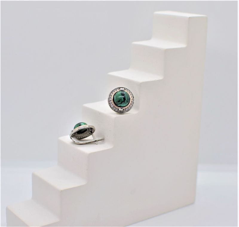 Срібні Сережки, Вага 8.88 г, Вставка Малахіт : Артикул 200000178780 Срібні Сережки, Вага 8.88 г, Вставка Малахіт : Артикул 200000178780