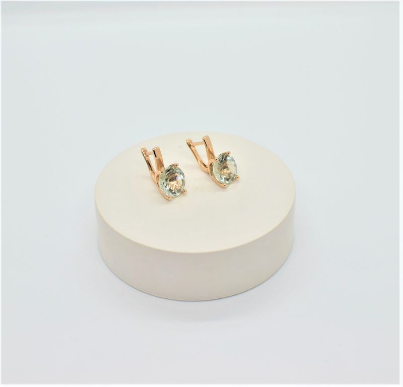 Золоті Сережки, Вага 4.71 г, Вставка Зелений Аметист : Артикул 200000163618 Золоті Сережки, Вага 4.71 г, Вставка Зелений Аметист : Артикул 200000163618