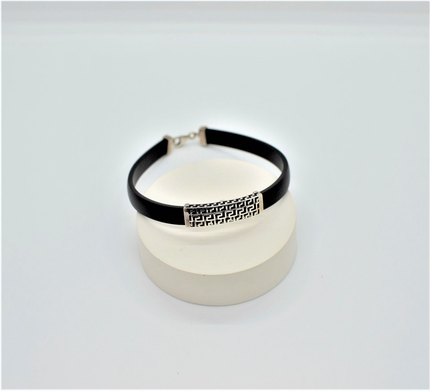 Срібний  Браслет, Вага 10.00 г, Вставка Каучук, Розмір 23.0 : Артикул 200000060072