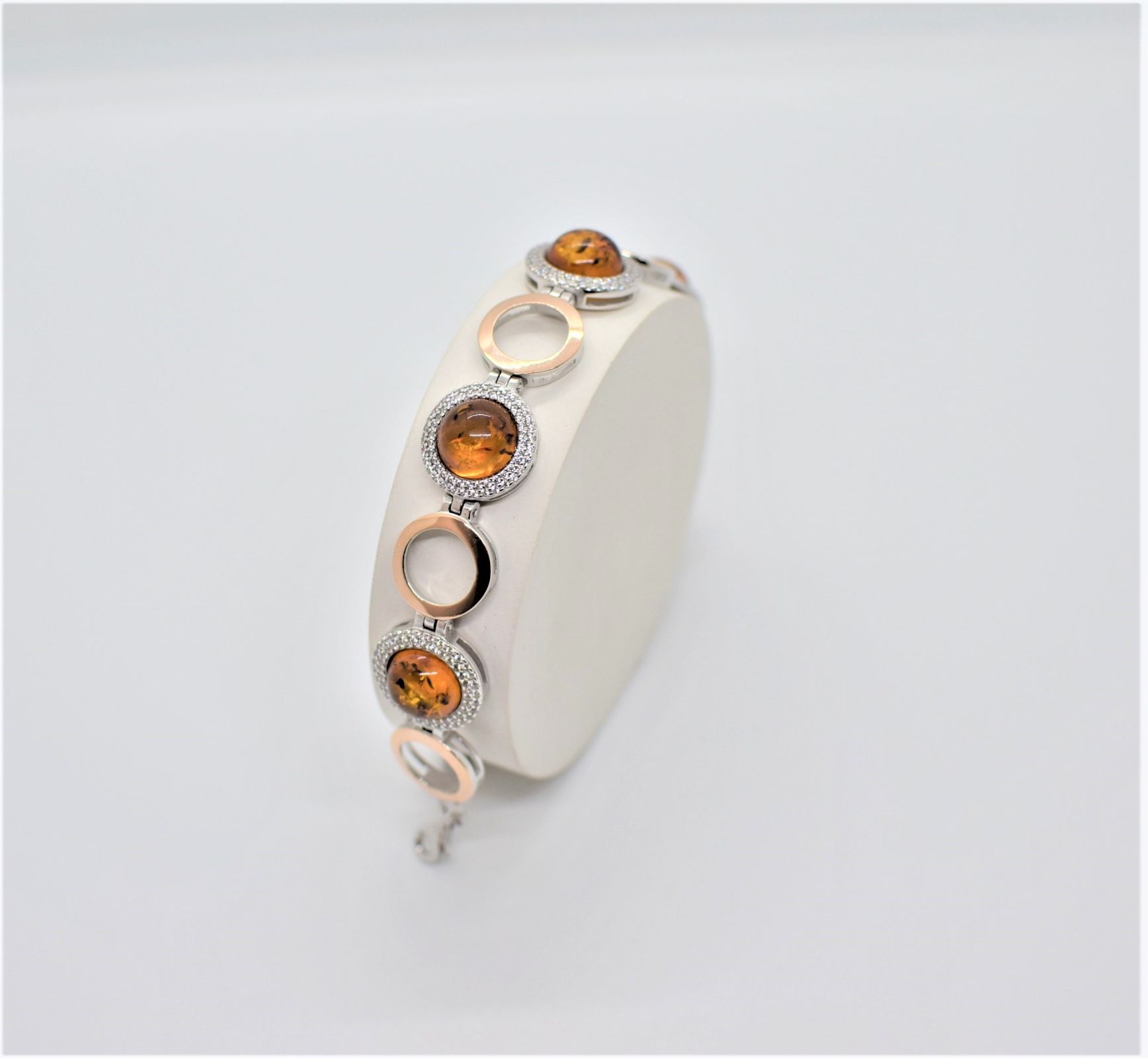 Срібний Браслет, Вага 17.36 г, Вставка Бурштин, Розмір 20.5 : Артикул 200000178774