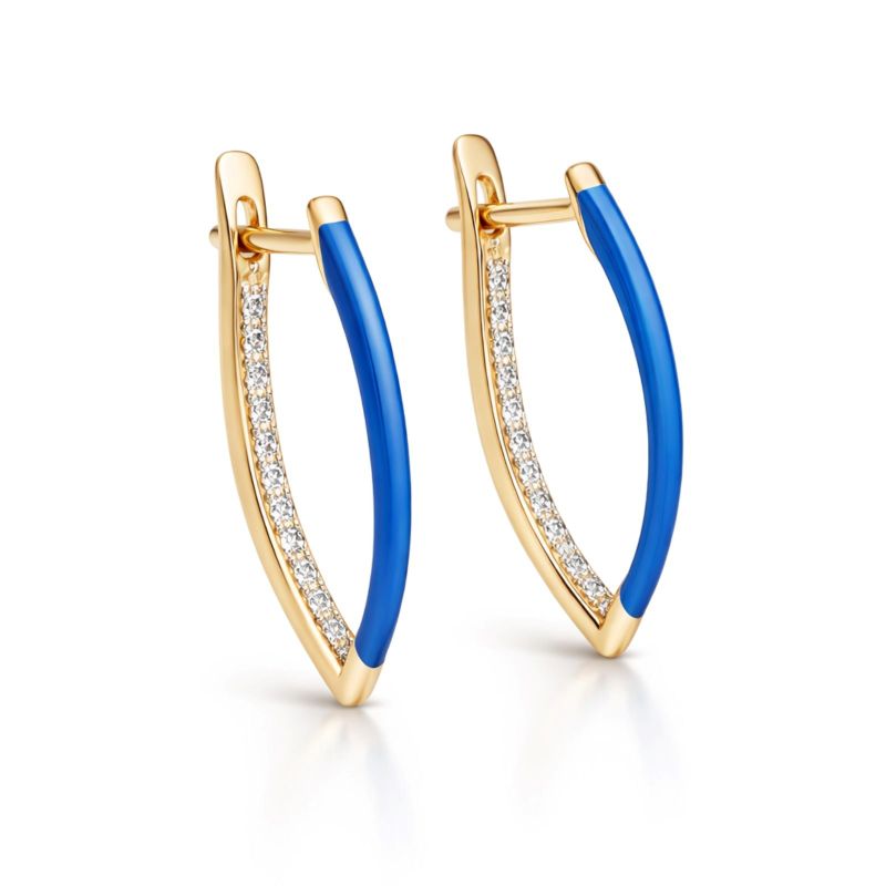 Золоті Сережки, Вага 3.08 г, Вставка Емаль : Артикул 200000122348