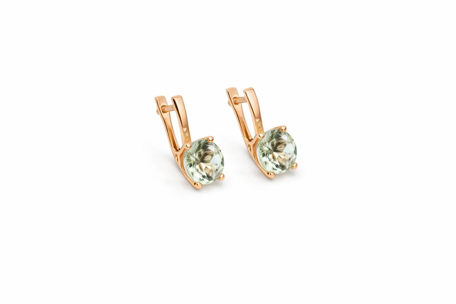 Золоті Сережки, Вага 4.71 г, Вставка Зелений Аметист : Артикул 200000163618
