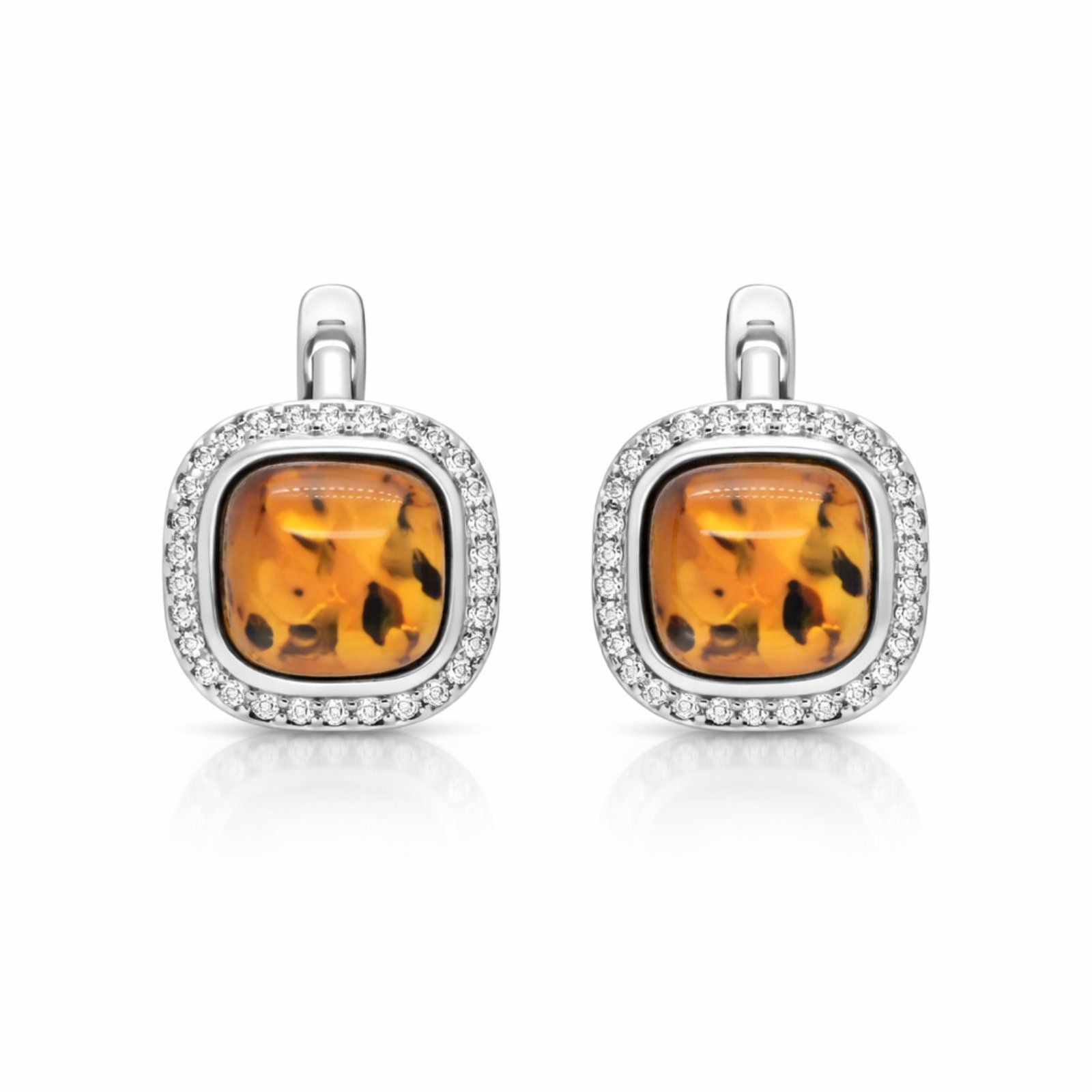 Срібні Сережки, Вага 5.78 г, Вставка Бурштин : Артикул 200000178779