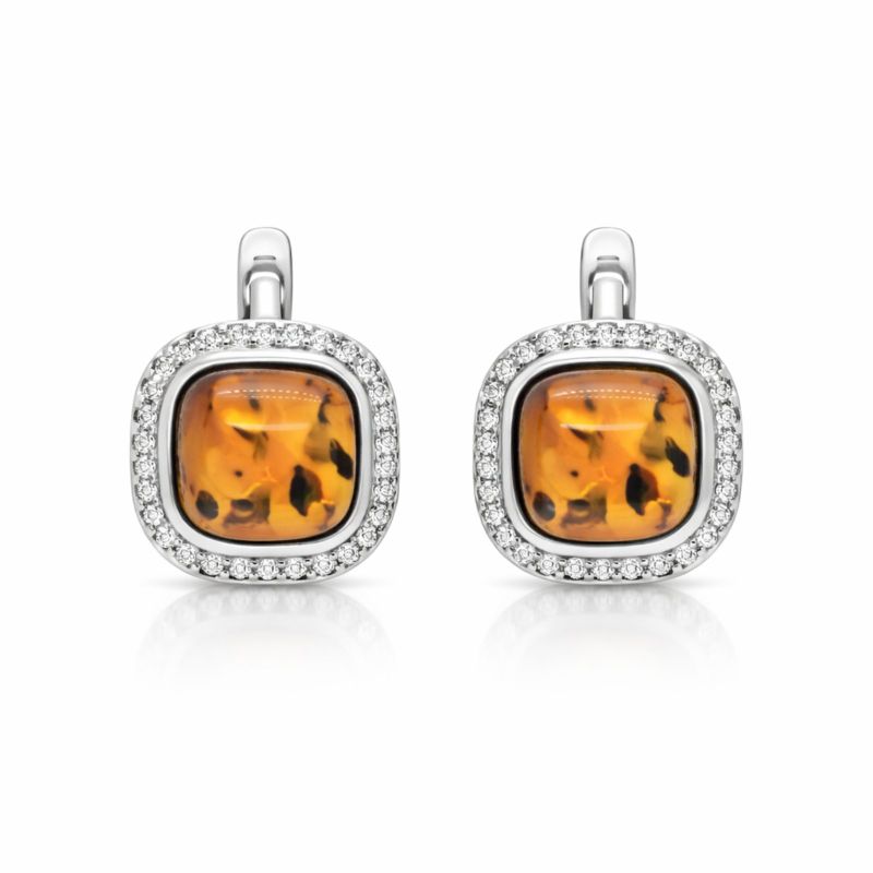 Срібні Сережки, Вага 5.78 г, Вставка Бурштин : Артикул 200000178779