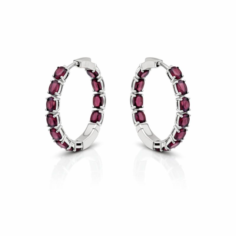 Срібні Сережки, Вага 9.40 г, Вставка Рубін : Артикул 200000180090