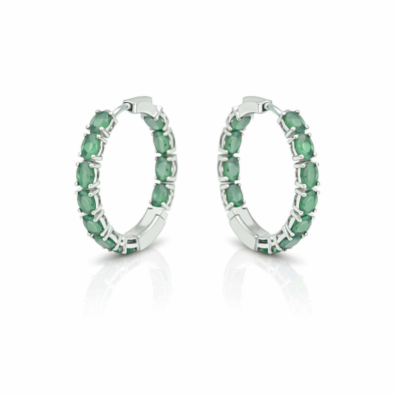 Срібні Сережки, Вага 6.40 г, Вставка Смарагд : Артикул 200000180094