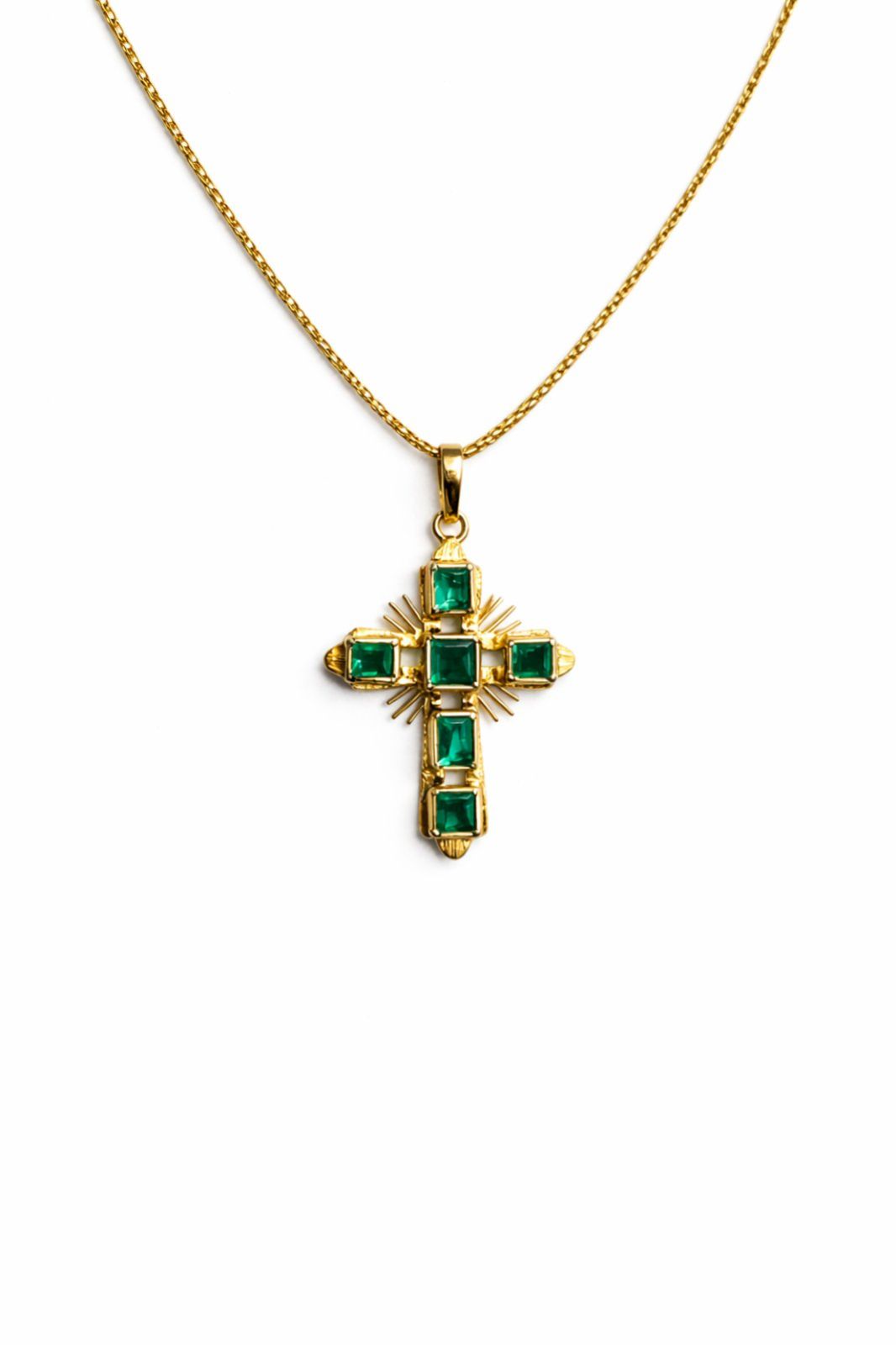 Золоте Кольє, Вага 6.16 г, Вставка Смарагд : Артикул 200000163534