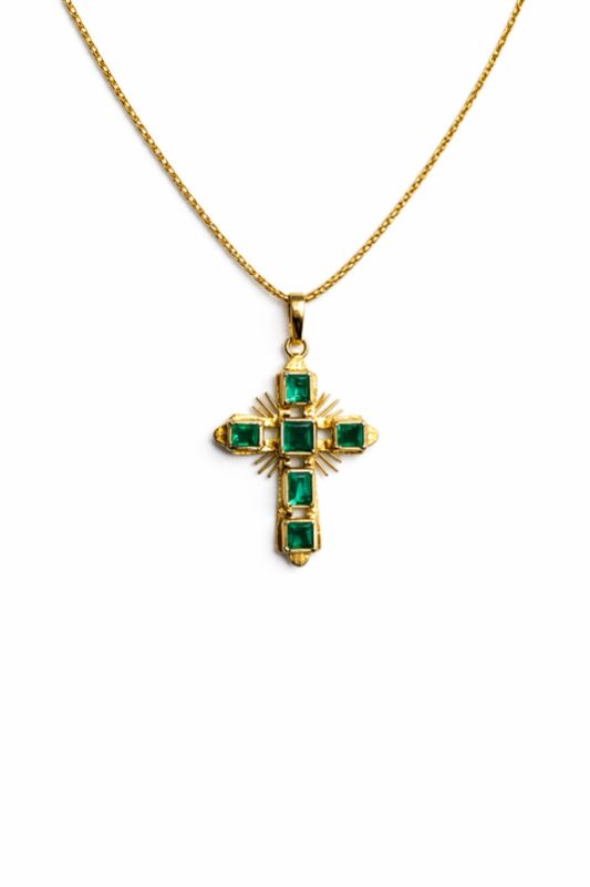 Золоте Кольє, Вага 6.16 г, Вставка Смарагд : Артикул 200000163534