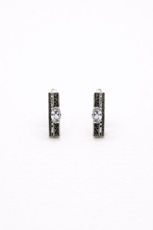 Срібні Сережки, Вага 6.40 г, Вставка Марказити : Артикул 200000172680