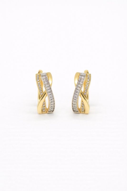 Золоті Сережки, Вага 4.11 г, Вставка Циркон : Артикул 200000046448