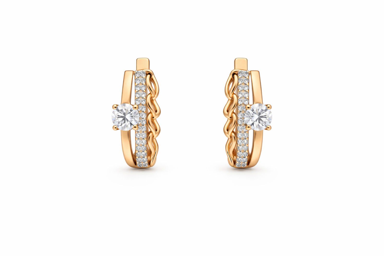 Золоті Сережки, Вага 3.19 г, Вставка Циркон : Артикул 200000042232