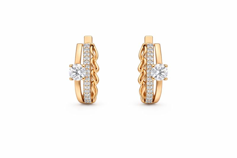 Золоті Сережки, Вага 3.19 г, Вставка Циркон : Артикул 200000042232