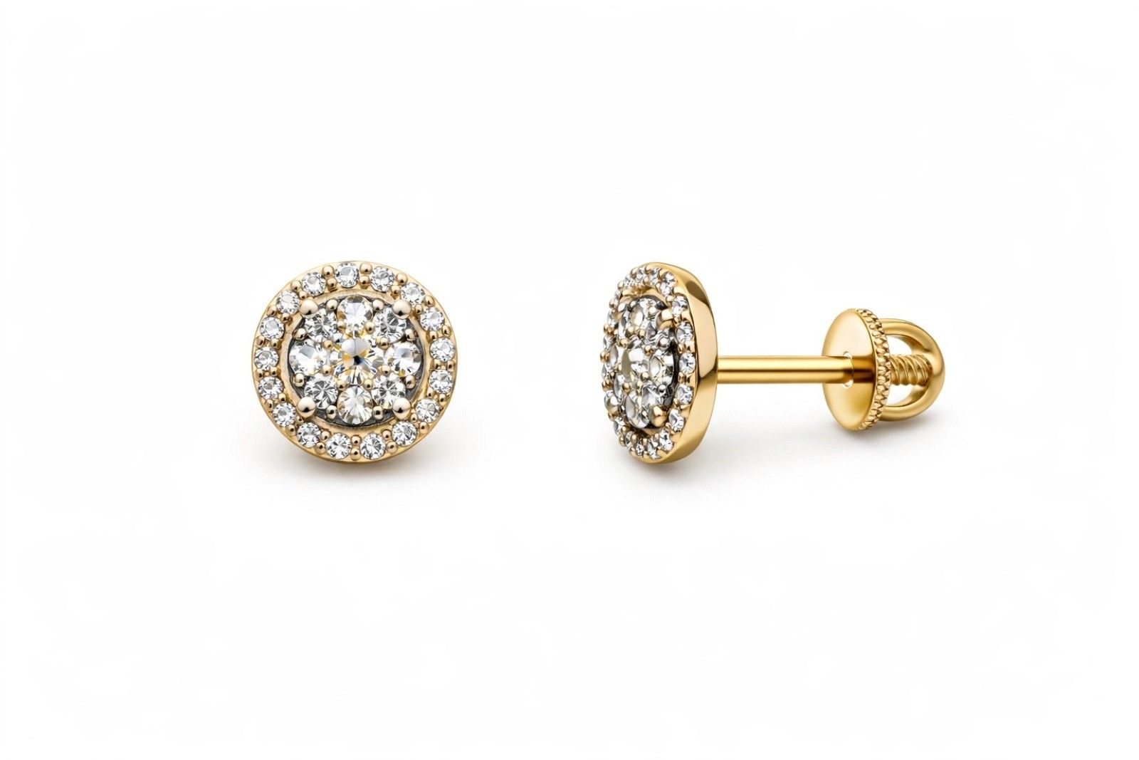 Золоті Сережки, Вага 2.33 г, Вставка Діамант 0.44 3/6, 0.16 3/6, 0.12 3/6 : Артикул 200000185680