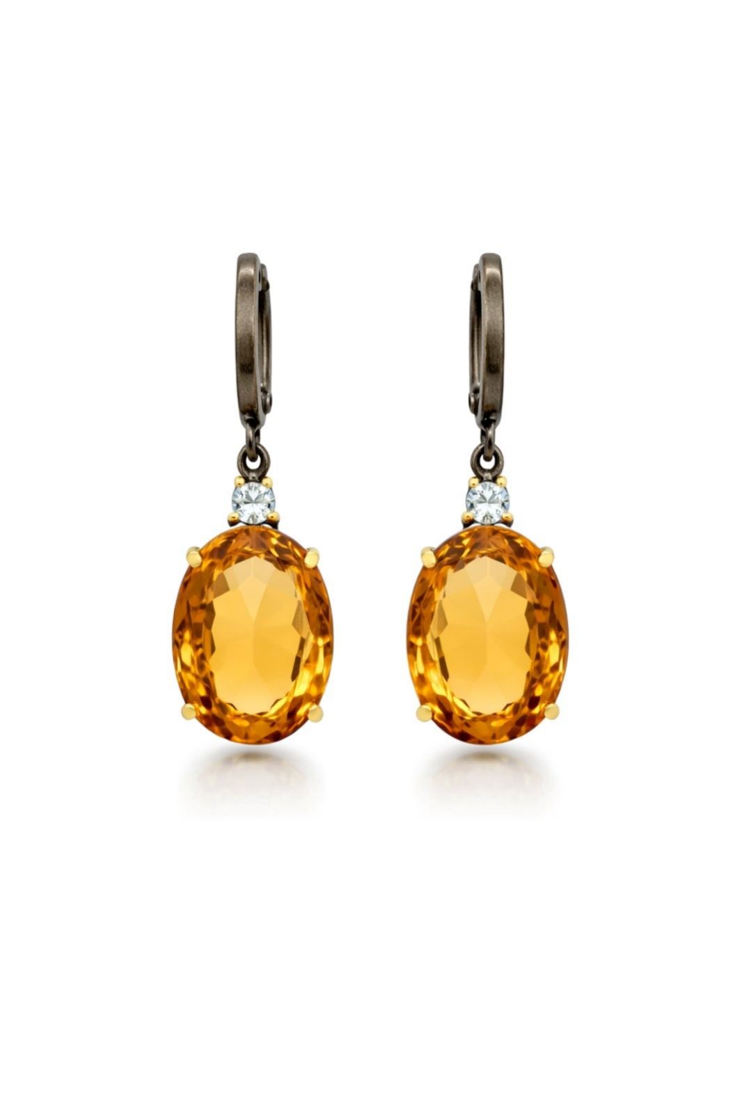 Срібні Сережки, Вставка Цитрин, Топаз : Артикул 200000162972