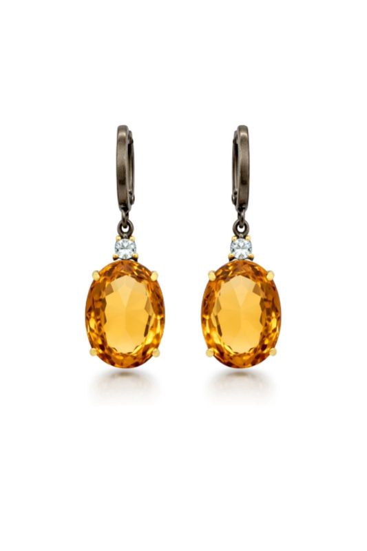 Срібні Сережки, Вставка Цитрин, Топаз : Артикул 200000162972