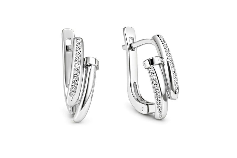 Золоті Сережки, Вага 4.04 г, Вставка Циркон : Артикул 200000162784