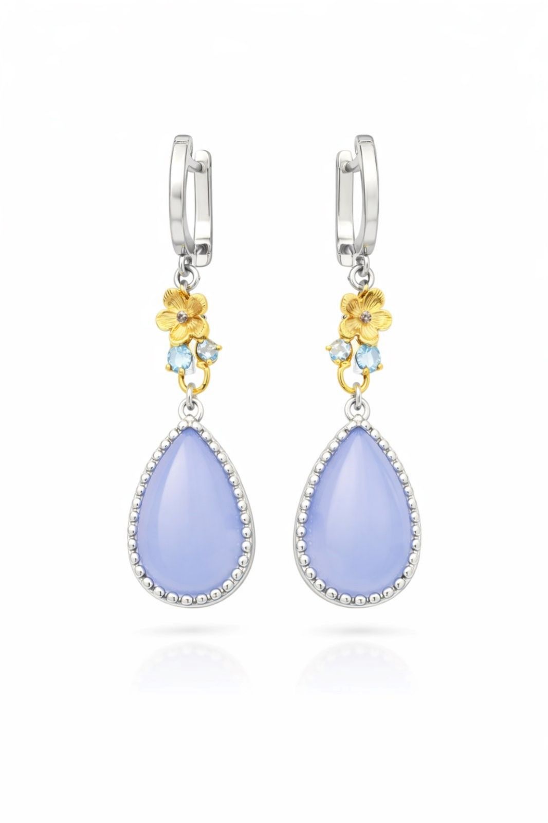 Срібні Сережки, Вага 14.50 г, Вставка Халцедан, Топаз : Артикул 200000162980