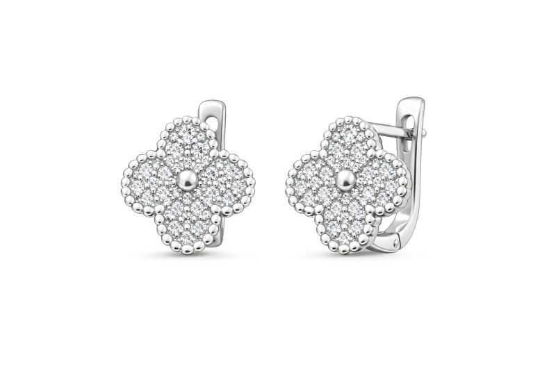 Срібні Сережки, Вага 4.70 г, Вставка Циркон : Артикул 200000187216