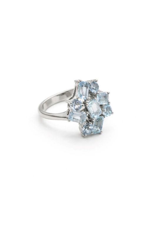 Срібний Перстень, Вага 5.80 г, Вставка Голубий Топаз : Артикул 200000010749