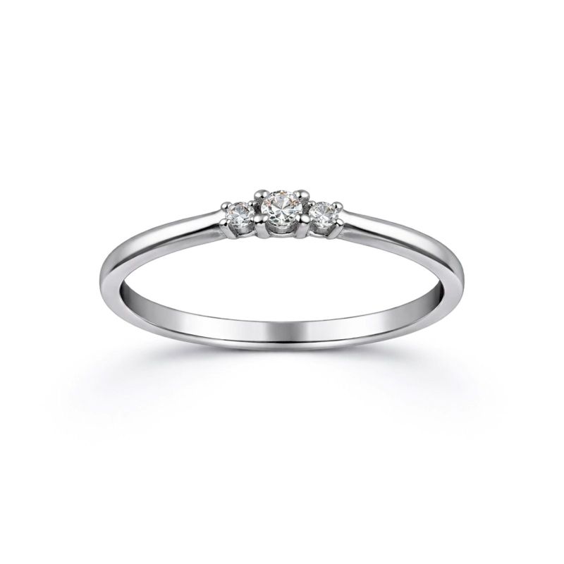 Золотий Перстень, Вага 2.04 г, Вставка Діамант 0.10, 0.06 3/6, Розмір 18.0 : Артикул 200000188176