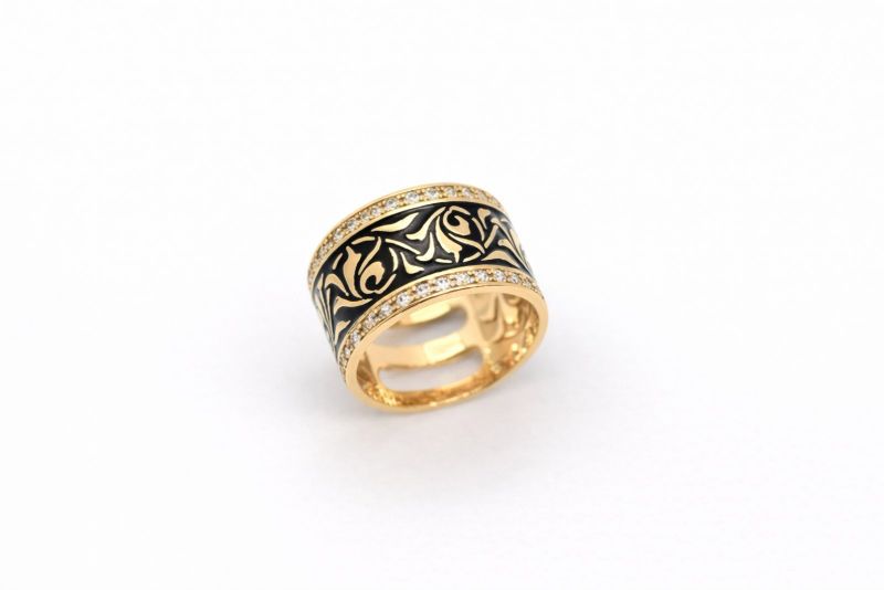 Золотий Перстень, Вага 8.01 г, Вставка Емаль, Циркон, Розмір 17 : Артикул 200000045593