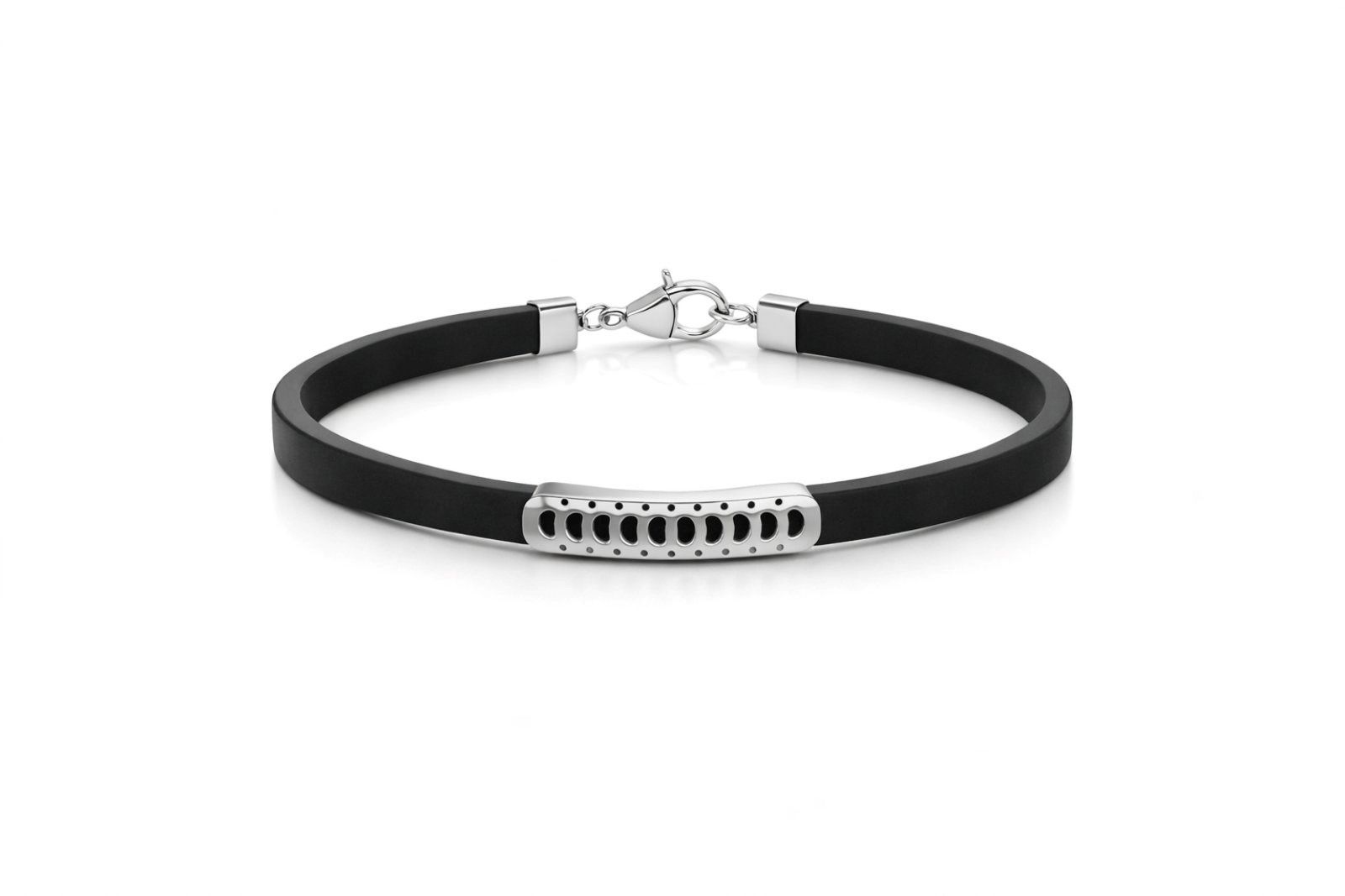 Срібний Браслет, Вага 8.80 г, Вставка Каучук, Розмір 21.5 : Артикул 200000118483