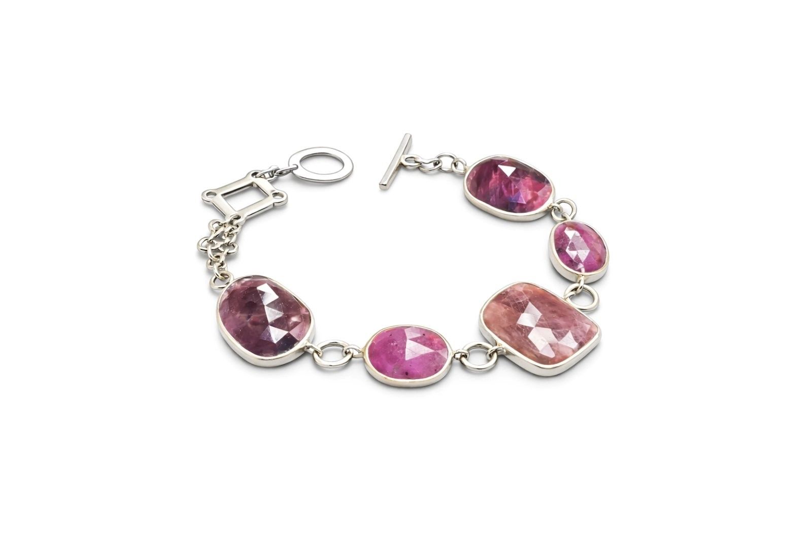 Срібний Браслет, Вага 23.50 г, Вставка Рубін, Сапфір, Розмір 20.0 : Артикул 200000176929