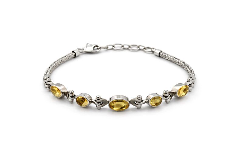 Срібний Браслет, Вага 14.40 г, Вставка Цитрин : Артикул 200000163139