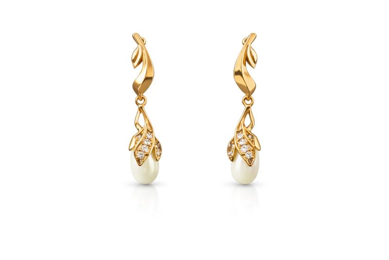 Золоті Сережки, Вага 5.87 г, Вставка Перлина : Артикул 200000188271