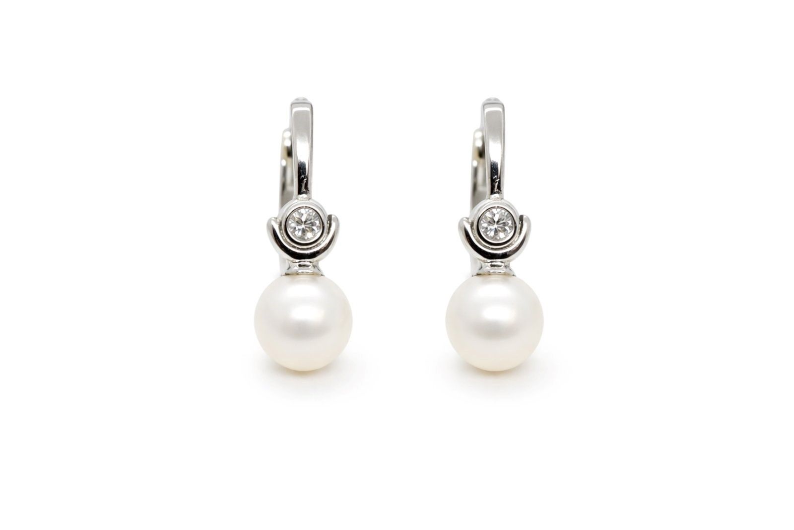 Золоті Сережки, Вага 4.04 г, Вставка Діамант 0.13 3/5, Перлина : Артикул 200000161129