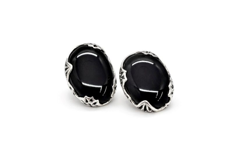 Срібні Сережки, Вага 13.15 г, Вставка Обсидіам ім. : Артикул 200000071139