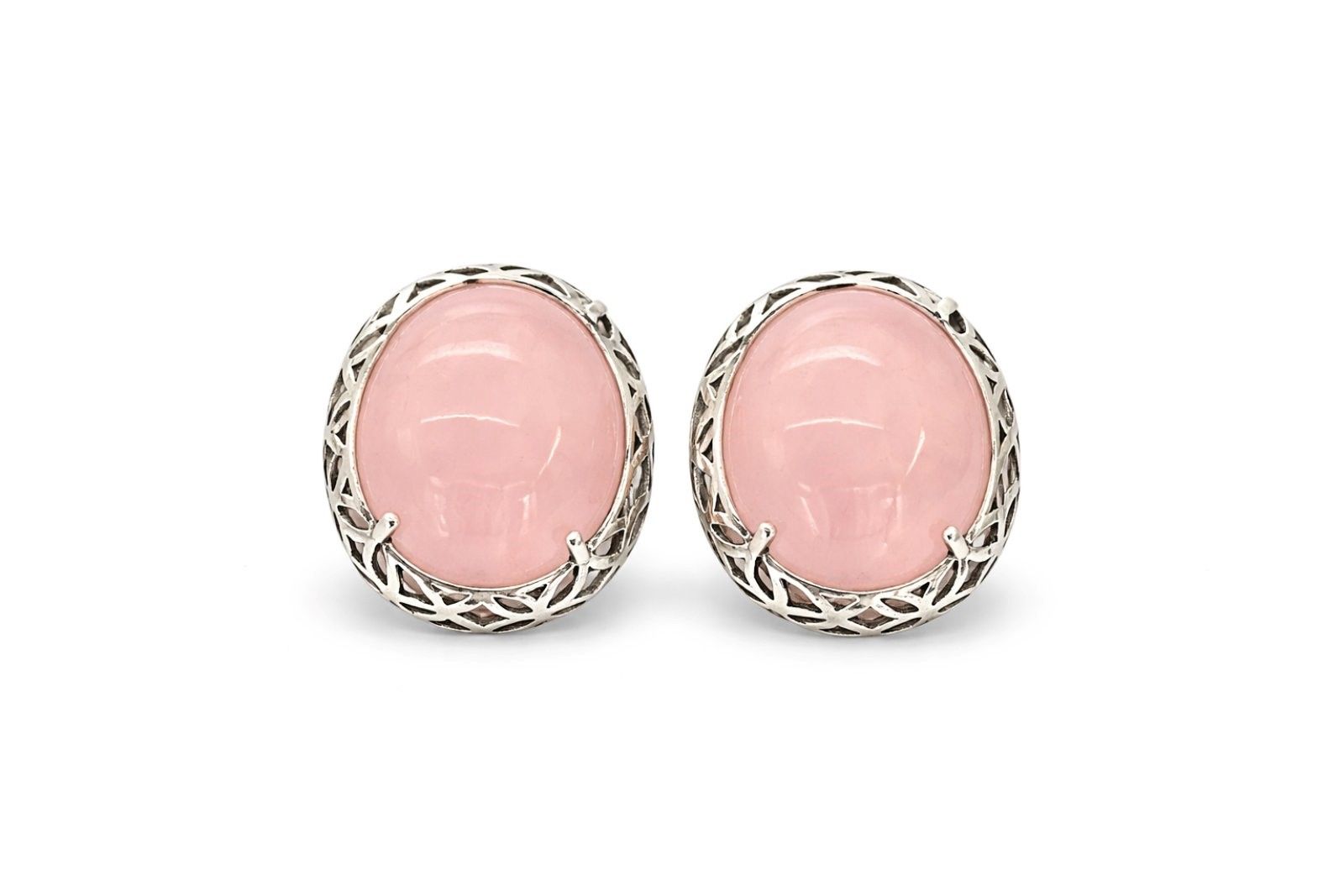 Срібні Сережки, Вага 19.24 г, Вставка Кварц Рожевий : Артикул 200000009962