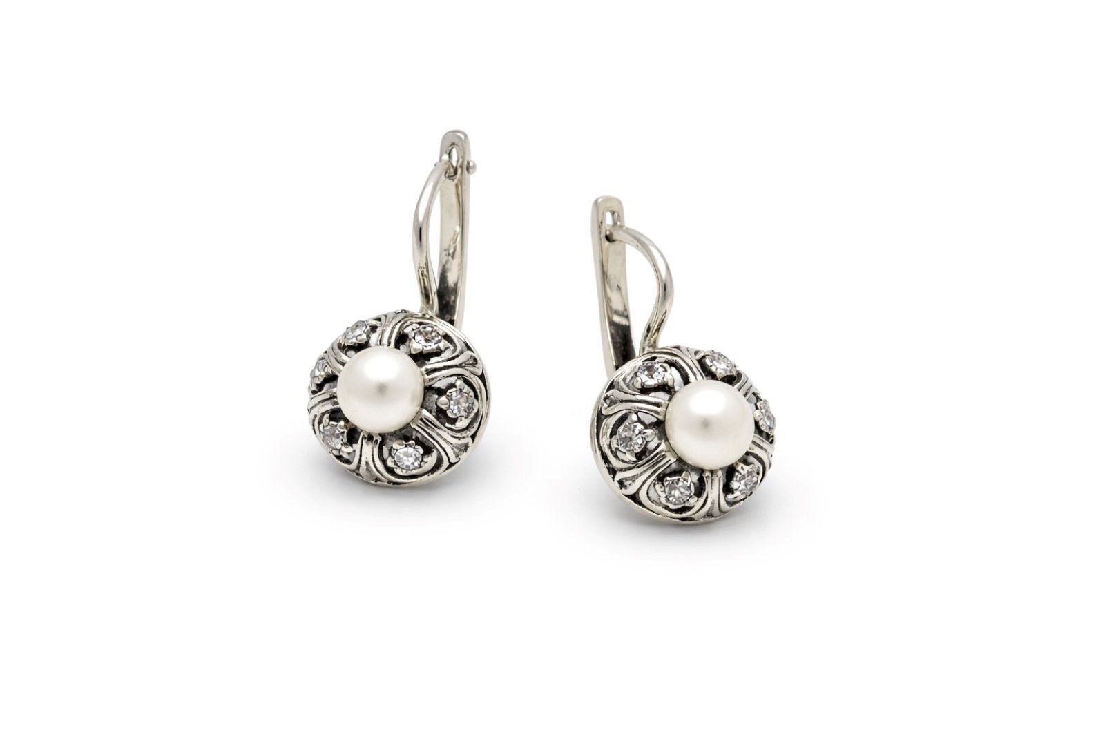 Срібні Сережки, Вага 8.16 г, Вставка ім. Перлина : Артикул 200000158788