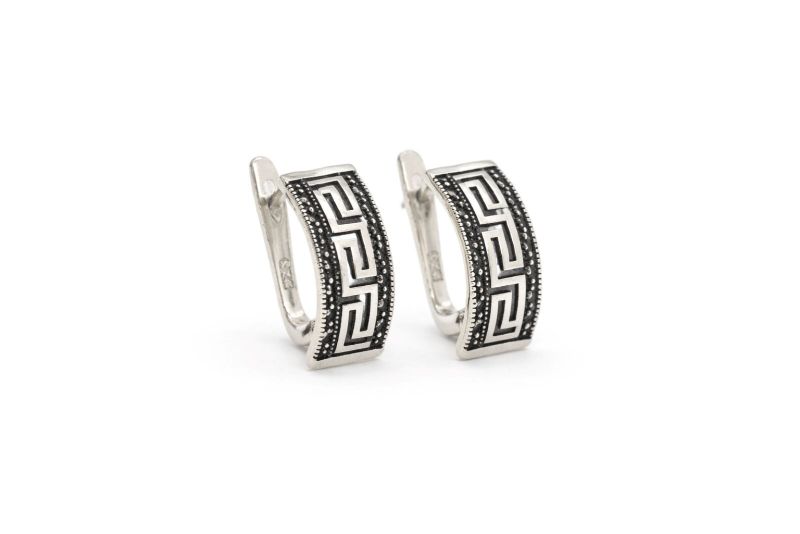 Срібні Сережки, Вага 6.70 г, Вставка Марказити : Артикул 200000155998