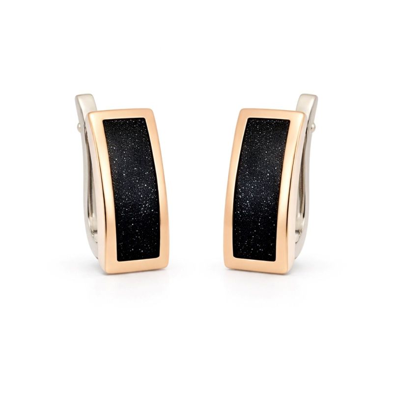 Срібні Сережки, Вага 6.50 г, Вставка Авантюрин : Артикул 200000138046