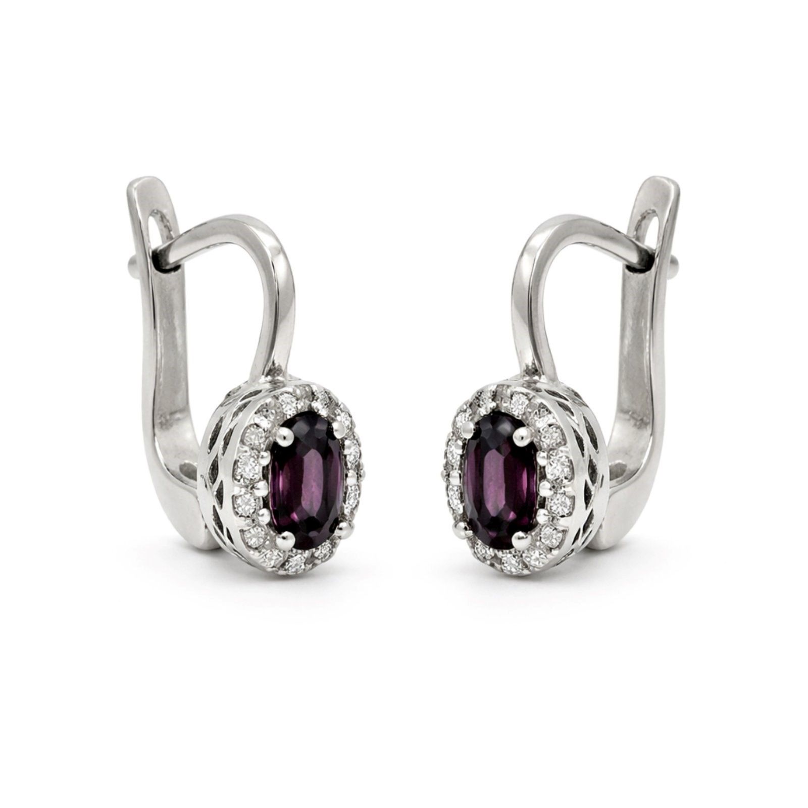 Золоті Сережки, Вага 3.94 г, Вставка Діамант 0.16 3/4, Рубін 2шт 0.59 : Артикул 200000049536