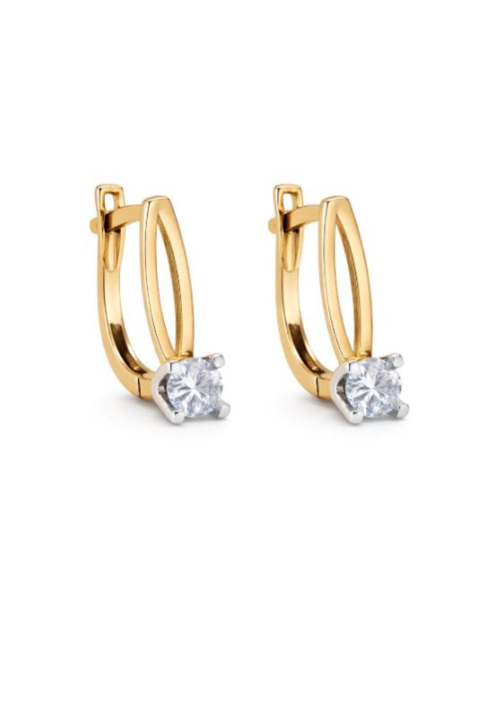 Золоті Сережки, Вага 2.94 г, Вставка Циркон : Артикул 200000034824