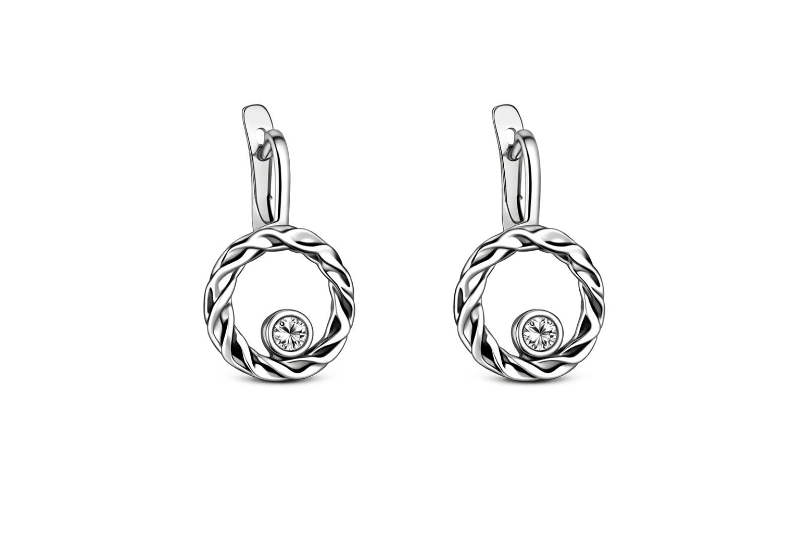 Золоті Сережки, Вага 5.21 г, Вставка Діамант 0.13 3/5 : Артикул 200000049375