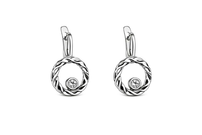 Золоті Сережки, Вага 5.21 г, Вставка Діамант 0.13 3/5 : Артикул 200000049375