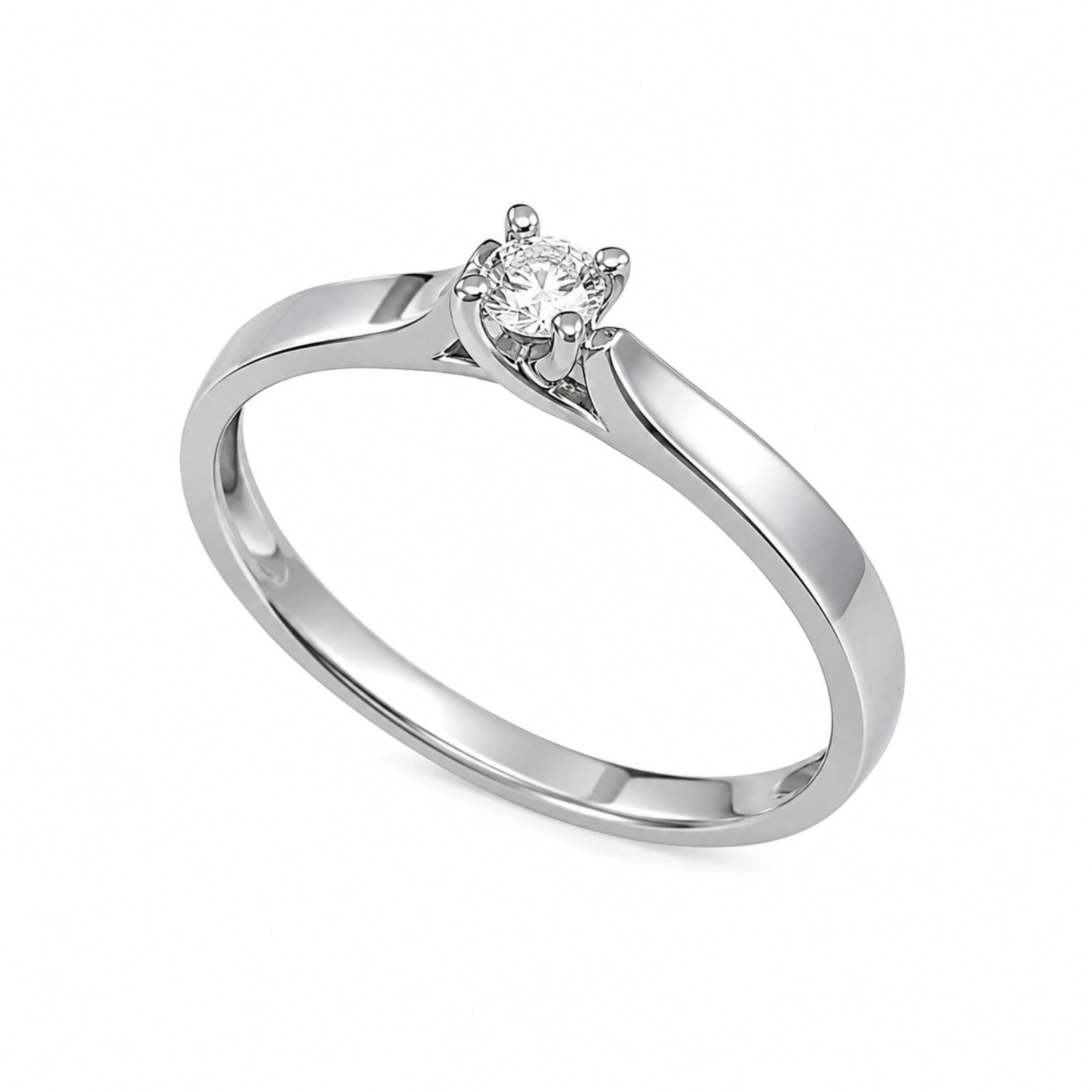 Золотий Перстень, Вага 2.15 г, Вставка Діамант 0.16 ct 3/6 , Розмір 17.0 : Артикул 200000182735