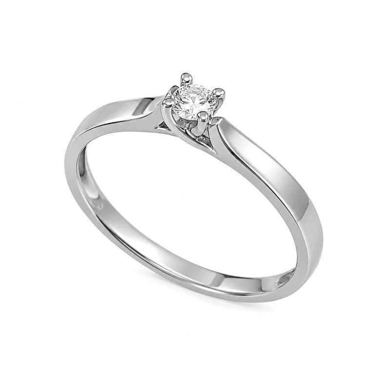 Золотий Перстень, Вага 2.15 г, Вставка Діамант 0.16 ct 3/6 , Розмір 17.0 : Артикул 200000182735