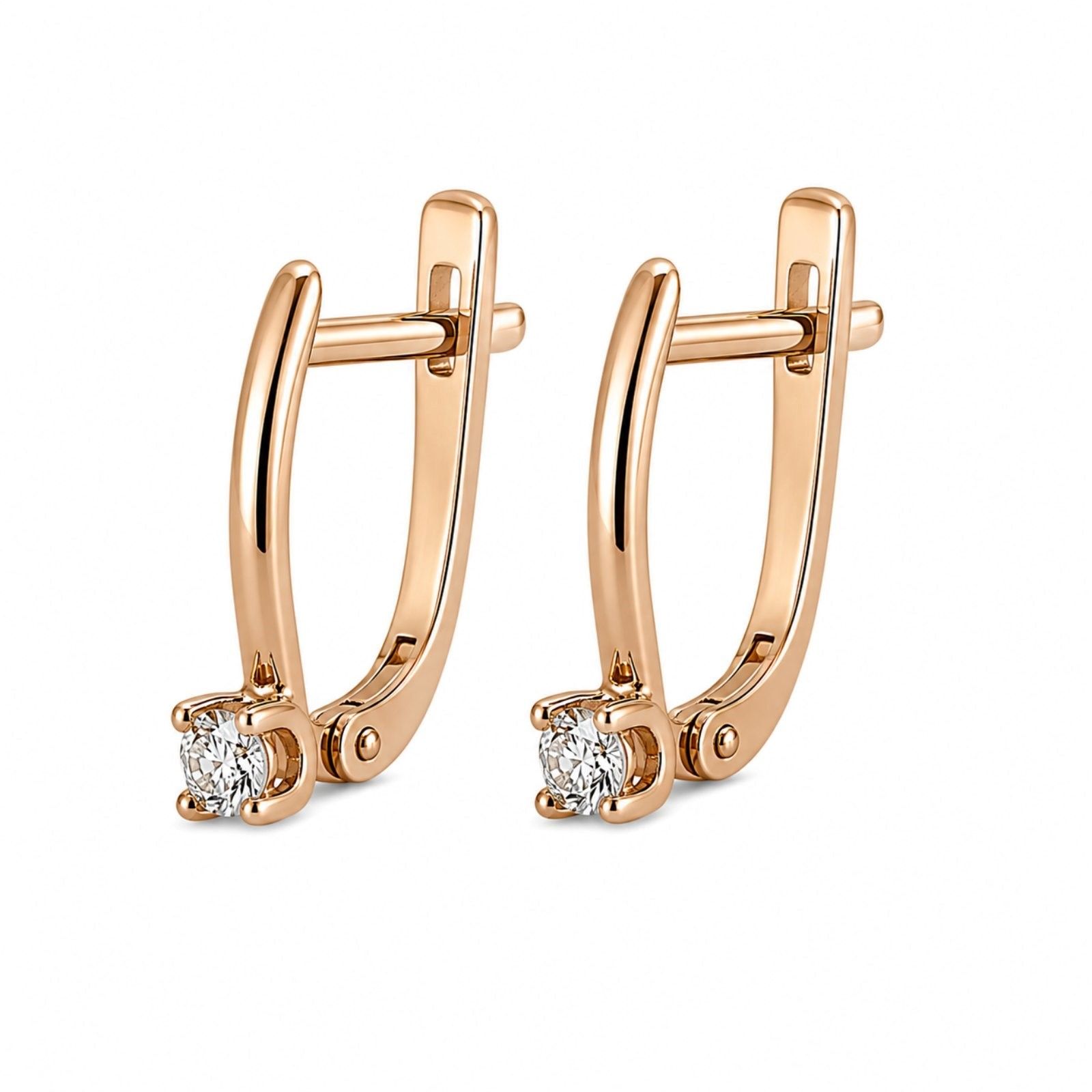 Золоті Сережки, Вага 1.98 г, Вставка Діамант 0.20 ct 3/6 : Артикул 200000192705 Золоті Сережки, Вага 1.98 г, Вставка Діамант 0.20 ct 3/6 : Артикул 200000192705